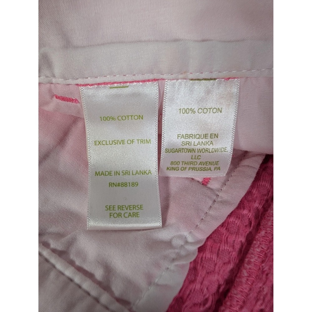 Lilly Pulitzer Shorts Womens 6 Pink Buttercup Scallop Hem Textured Cotton Summer - Picture 8 of 12